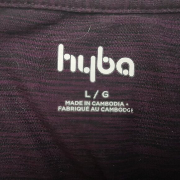 2 / $20.00 - Hyba Ladies Size Large Purple Loose Fit 3/4 Sleeves Athletic Top - Picture 3 of 9